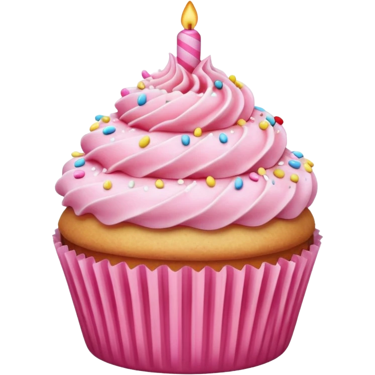 Cupcake with pink icing emoji