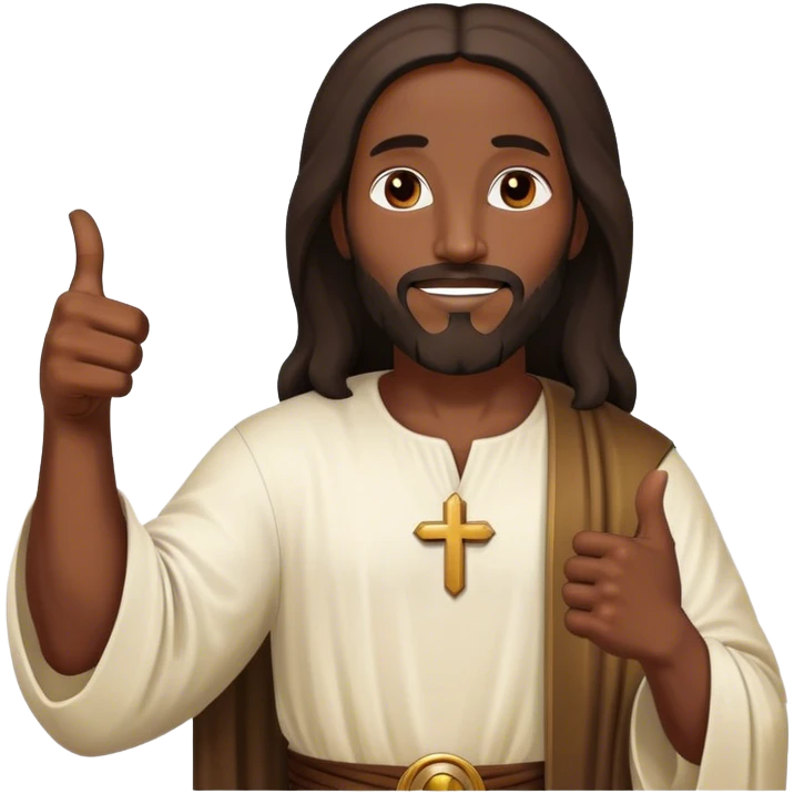 Black Jesus with a thumbs up emoji