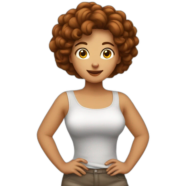femme grosse avec de grosse cuisse et des cheveux-marron emoji