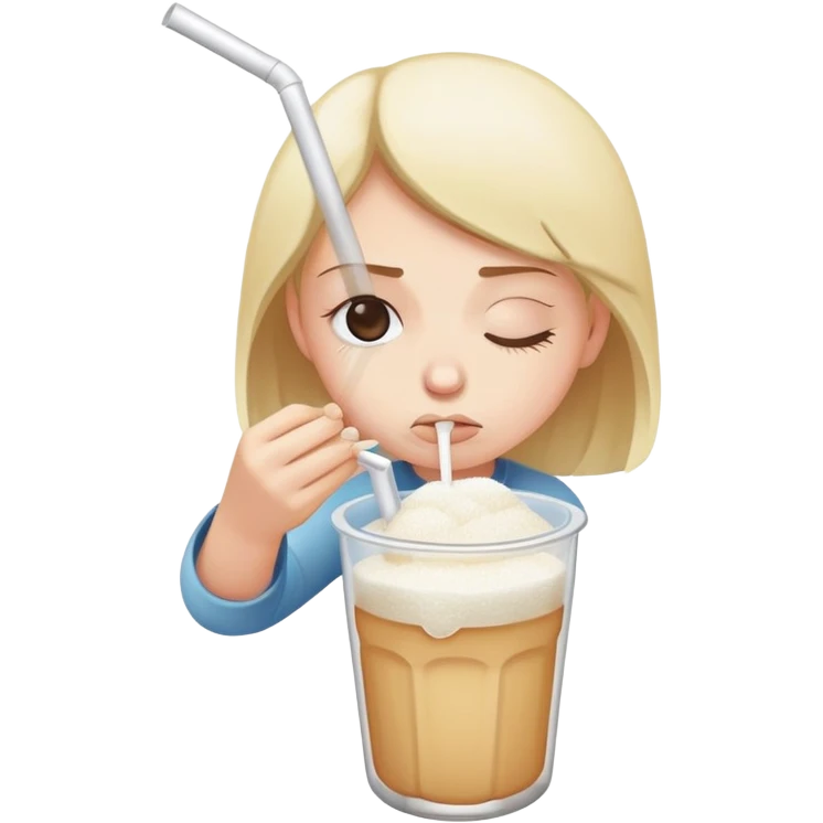 Snorting sugar through straw emoji