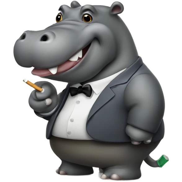 Hippopotamus smoking a cigarette  emoji