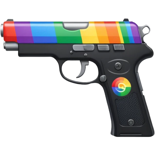 gay flag with a gun emoji