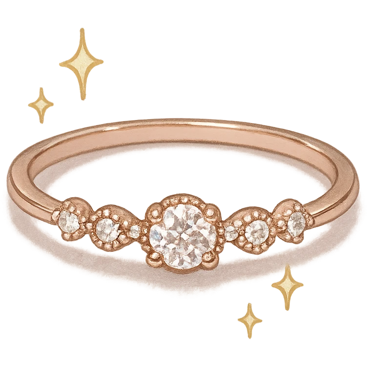girly sparkling ring, cute, shiny emoji