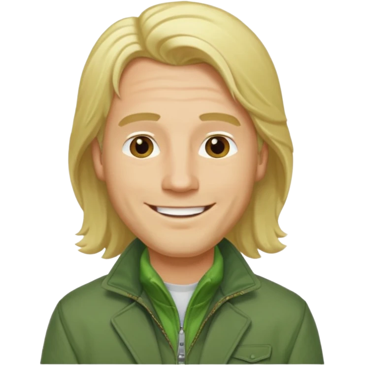 james silent hill a man with blonde long  hair and green jacket emoji