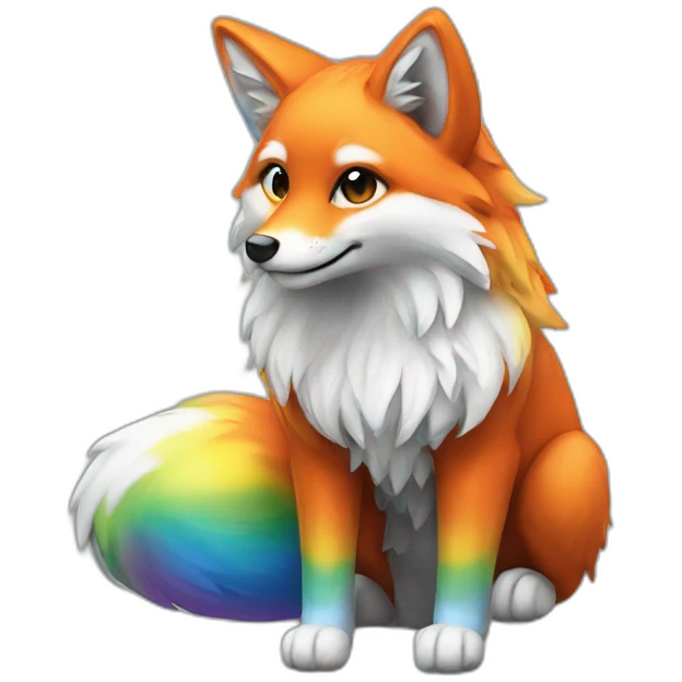 Rainbow fox emoji