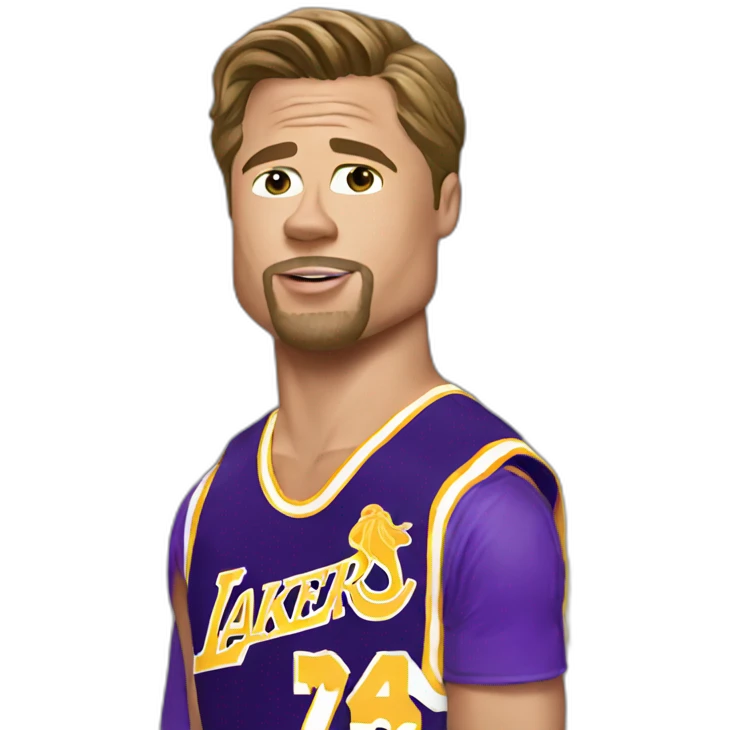 brad pitt with lakers jersey emoji