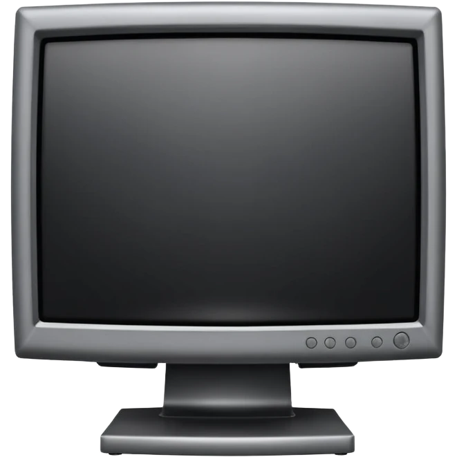 Minimal emoji icon of a modern metallic studio monitor, front view, detailed geometry, dark metallic body, subtle highlights, isolated emoji