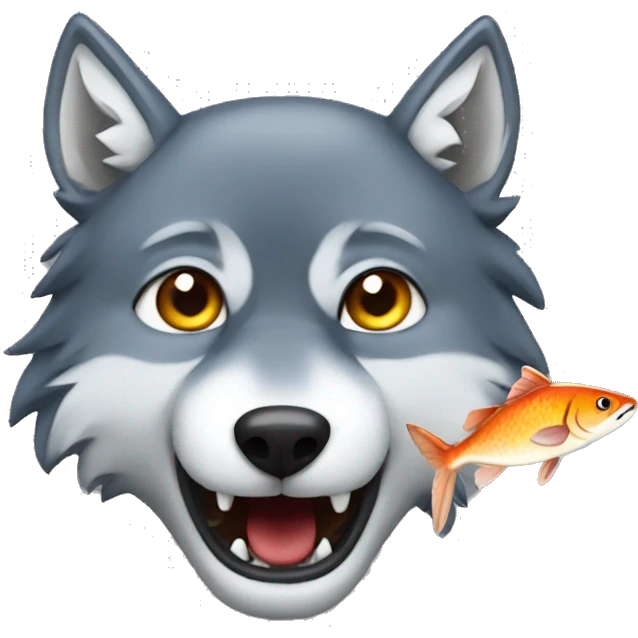 wolf with fish features emoji