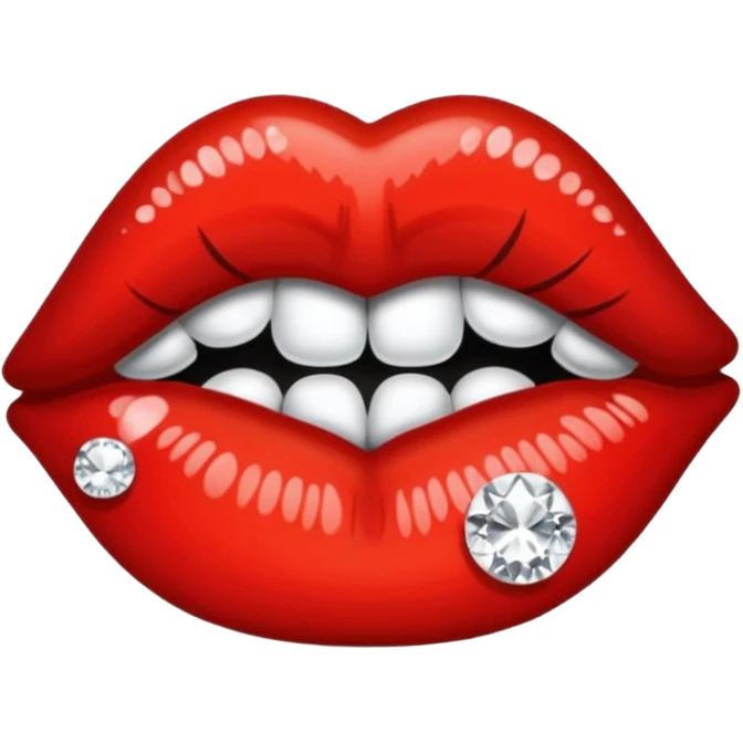 Rhinestone printed kiss mark emoji