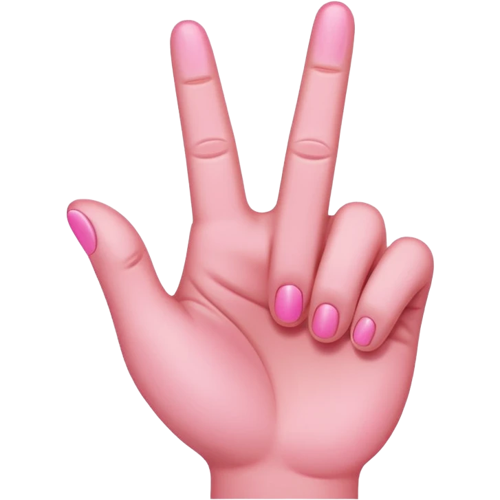 Pink middle finger emoji