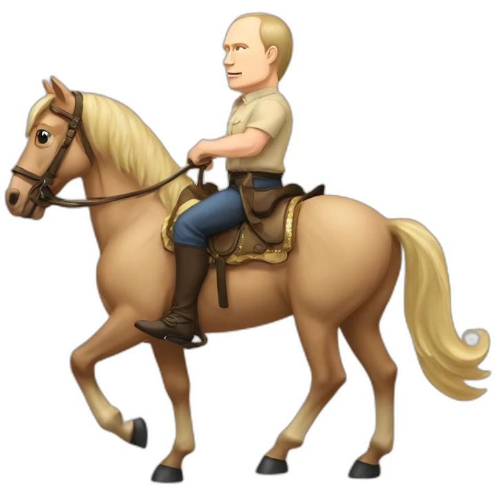 muscular putin on horseback beige colored shirt emoji
