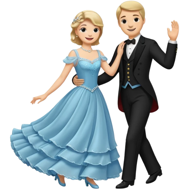 A couple dancing a waltz. emoji