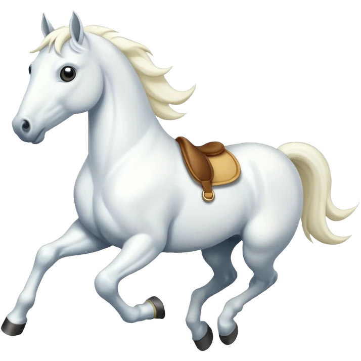 Creat a white horse running emoji