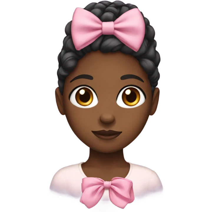 Black girl with bow emoji