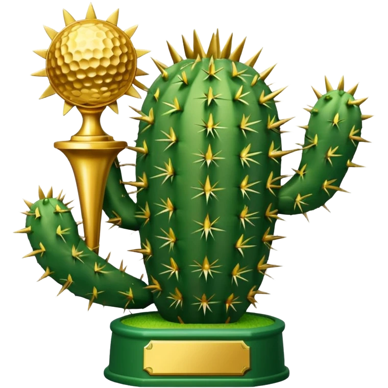 golf trophy cactus emoji
