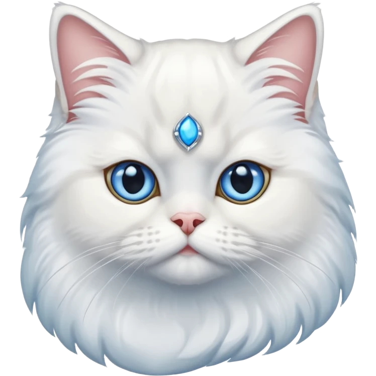 persian cat with white hair and blue eyes  emoji
