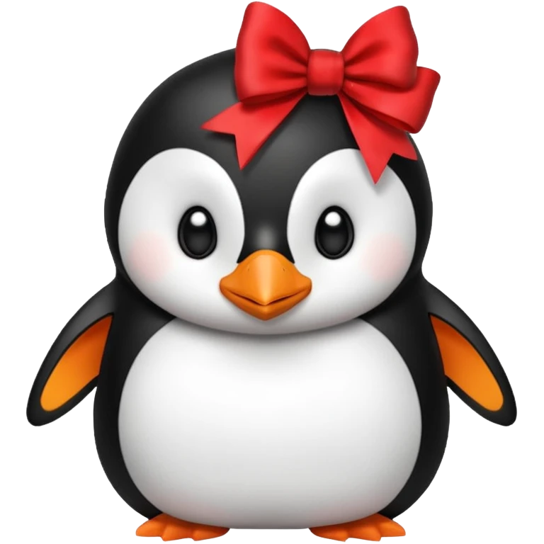 A penguin with a bow next to his head emoji