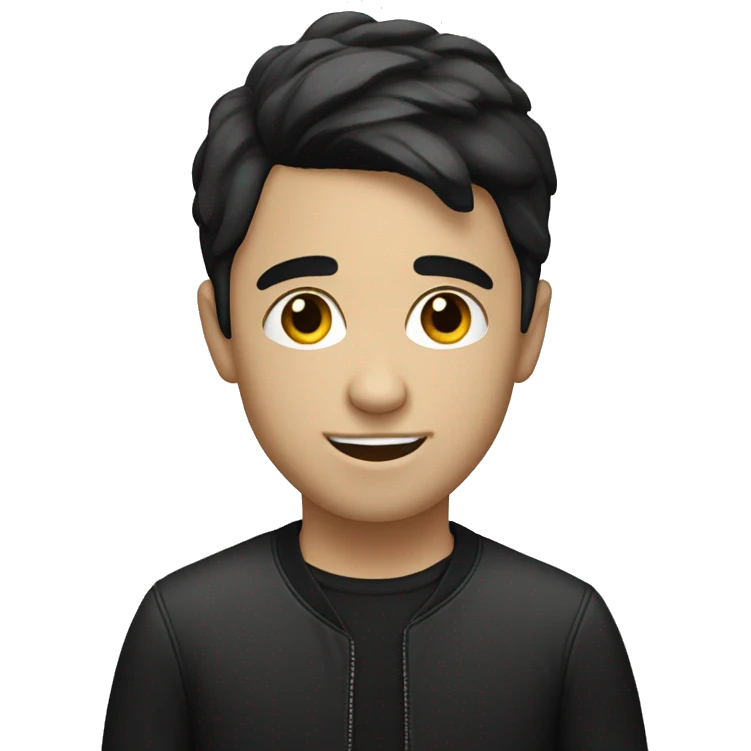 white boy with black short hair music producer emoji