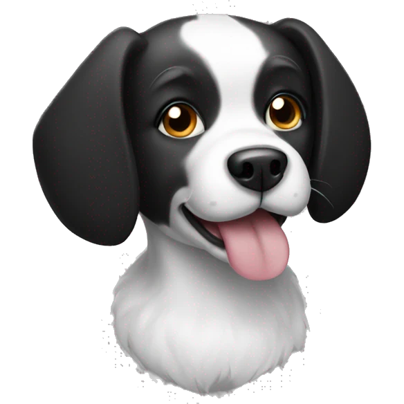 Black and white dog emoji