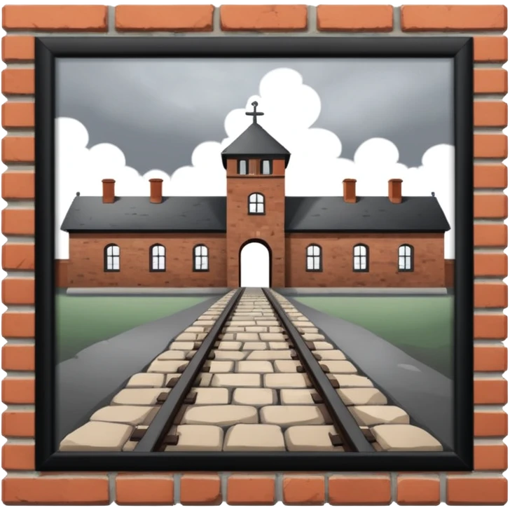 Auschwitz camp from outside but png of that structure  emoji