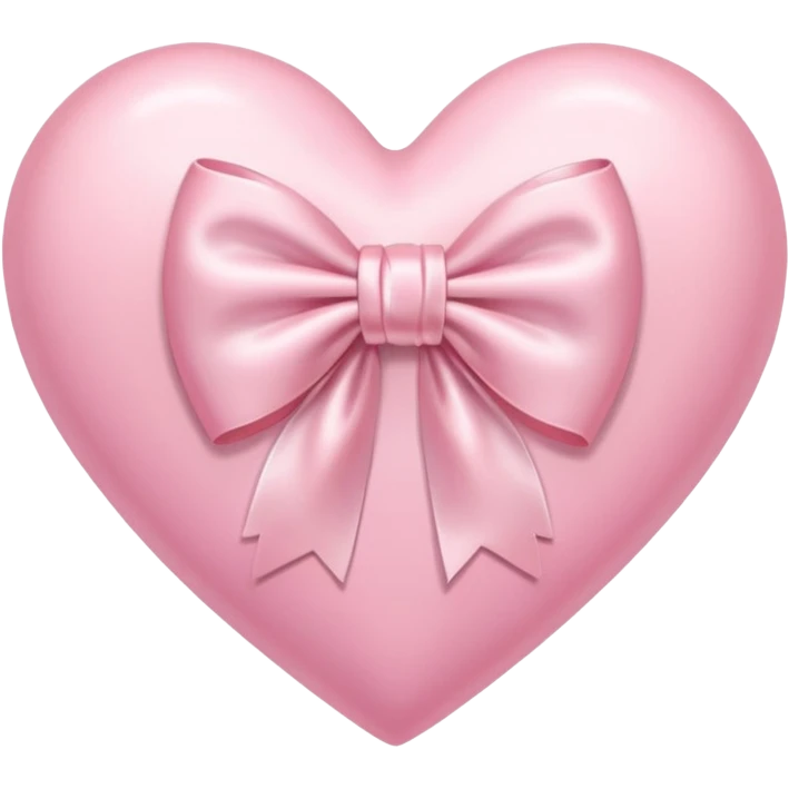 Pink pastel heart with bow emoji