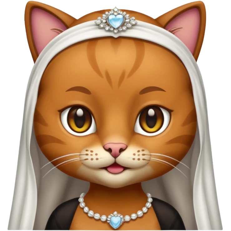 brown cat bride emoji
