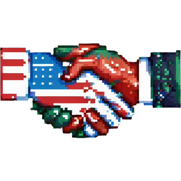 iran and america shaking hand emoji