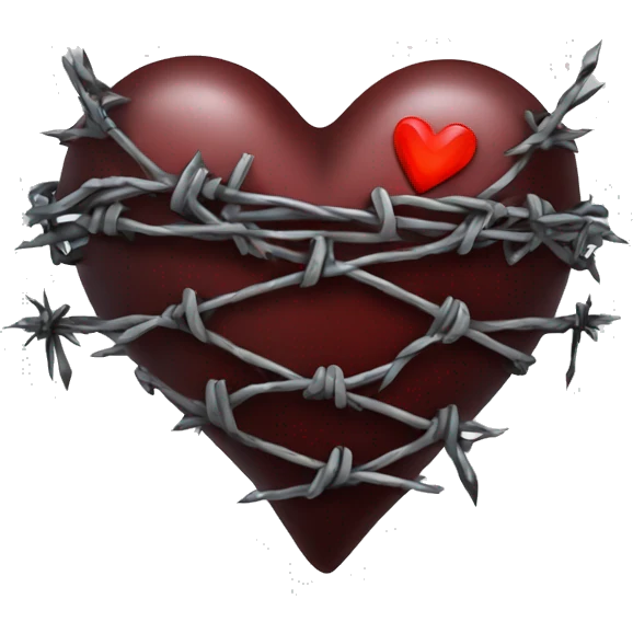 gothic heart with barbed wire emoji