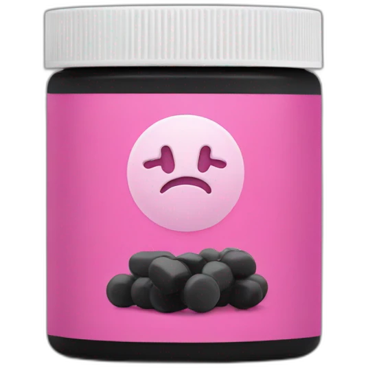 Supplements with pink and black packaging  emoji