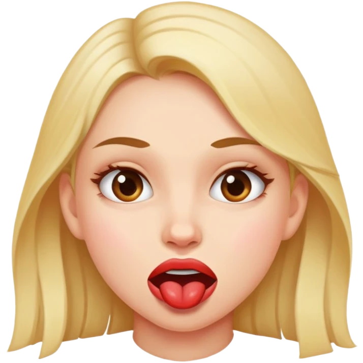 A girl biting he lip  emoji