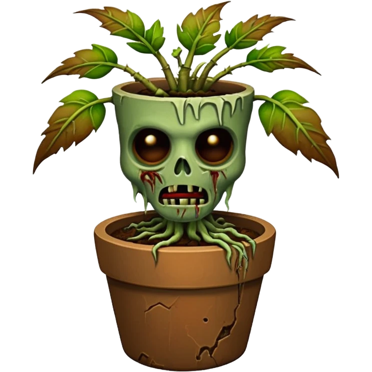 zombie plant in pot emoji
