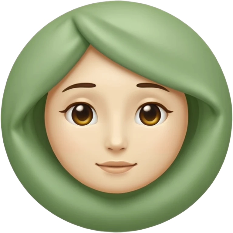 Minimal wellness emoji representing tighter skin and firmness,
subtle lifting effect, smooth contours, calm and natural,
no beauty or cosmetic symbols, soft sage green color palette emoji