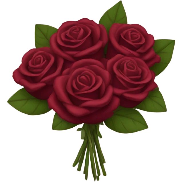 bouquet of burgundy roses  emoji
