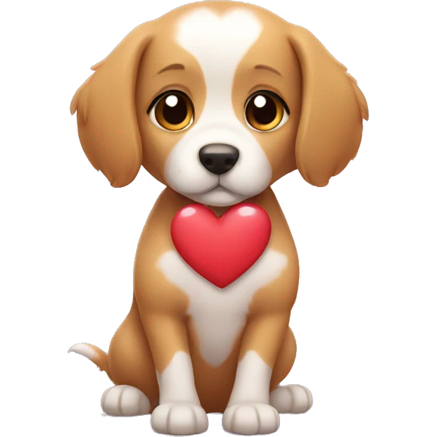 cute dog heart fall in love emoji
