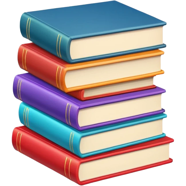 stack of books, simple, clear, no text emoji