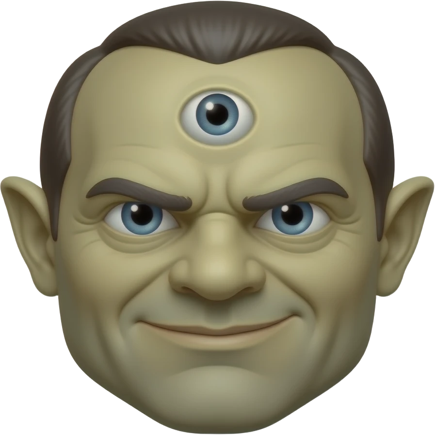 One eyed troll cyclop. An eye in the middle of his forehead emoji