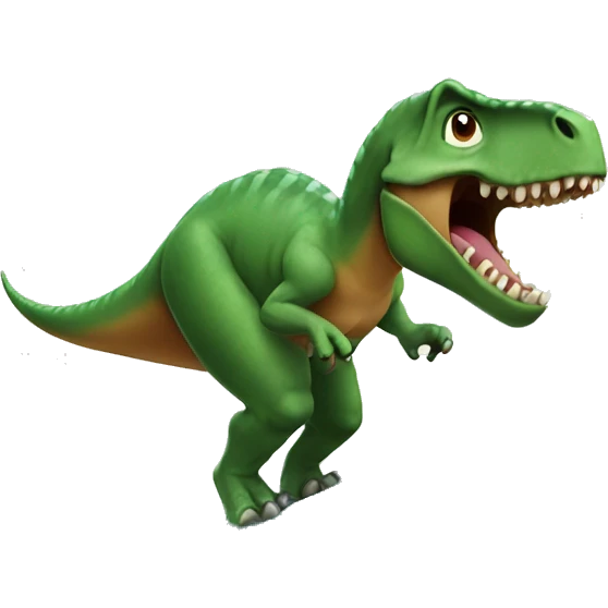 Dinosaur surfing emoji