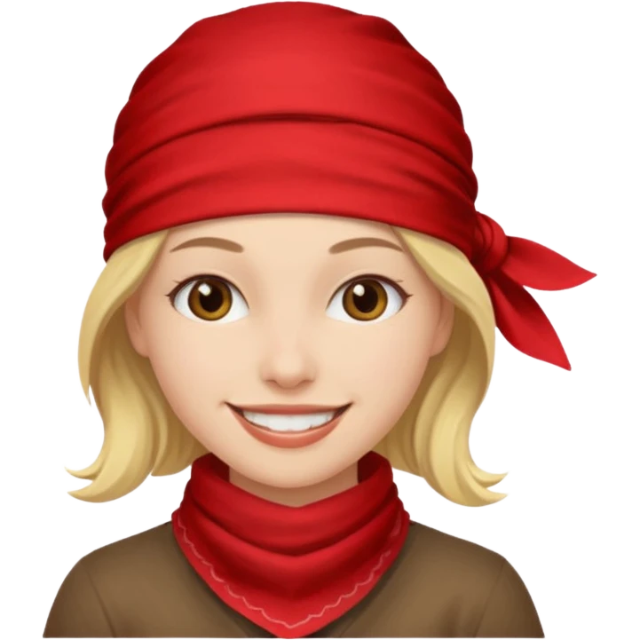 woman with wearing red bandana emoji