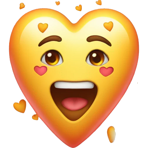 real heart surrounded by hearts emoji