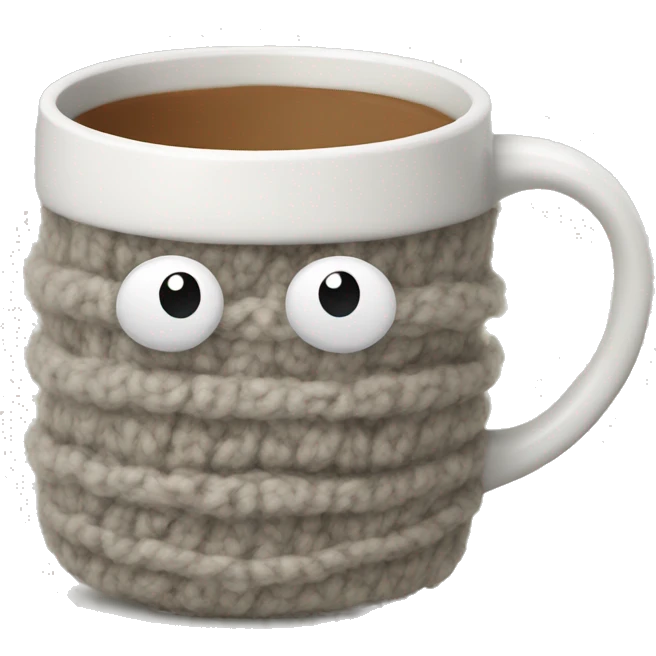 mug with wool around it emoji