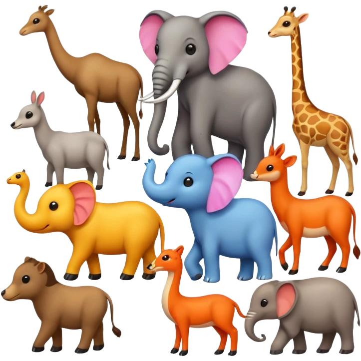 group of various animals emoji emoji