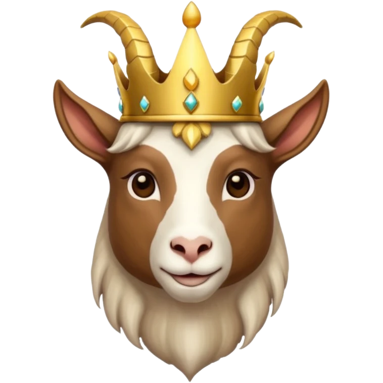 a goat with a king crown emoji