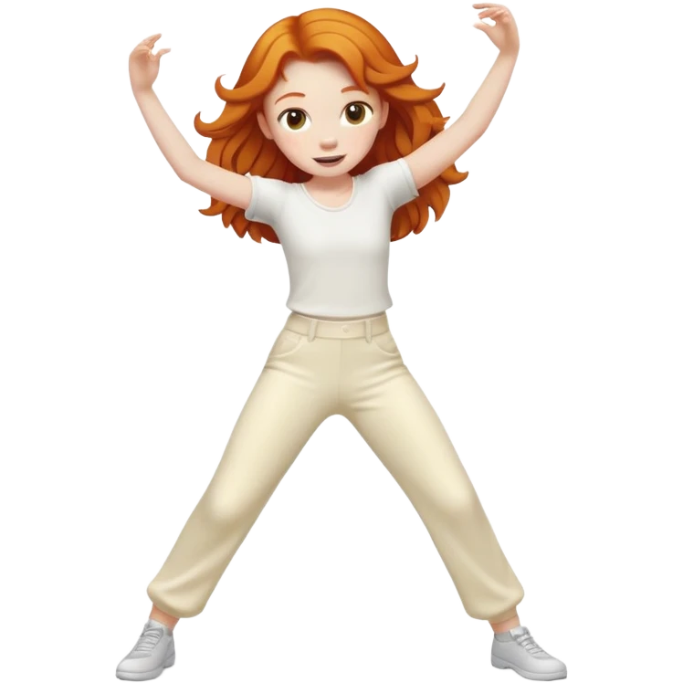 Ginger girl Dancing cream pants emoji