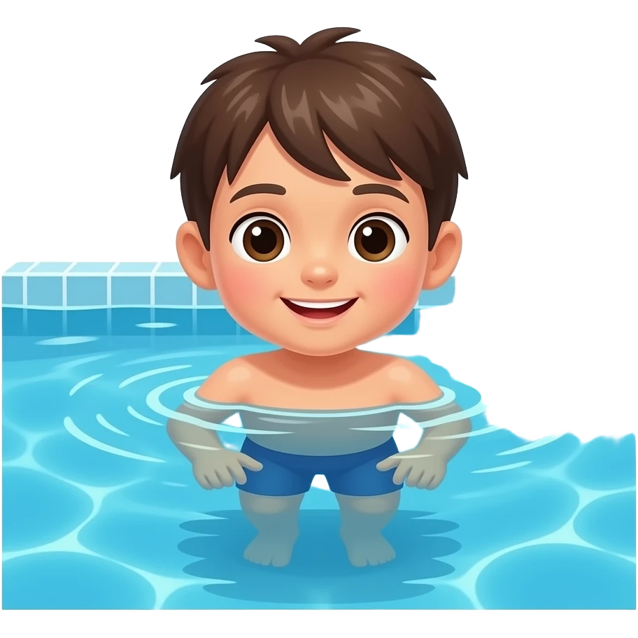 child swimming in pool emoji