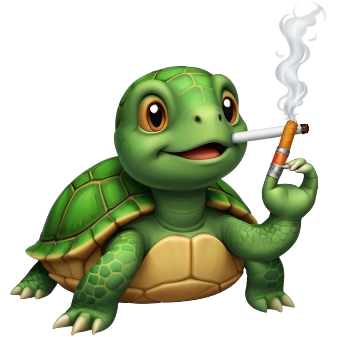 turtle smoking a blunt emoji