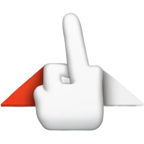 A hand raised in a “stop” gesture with a small warning triangle. emoji