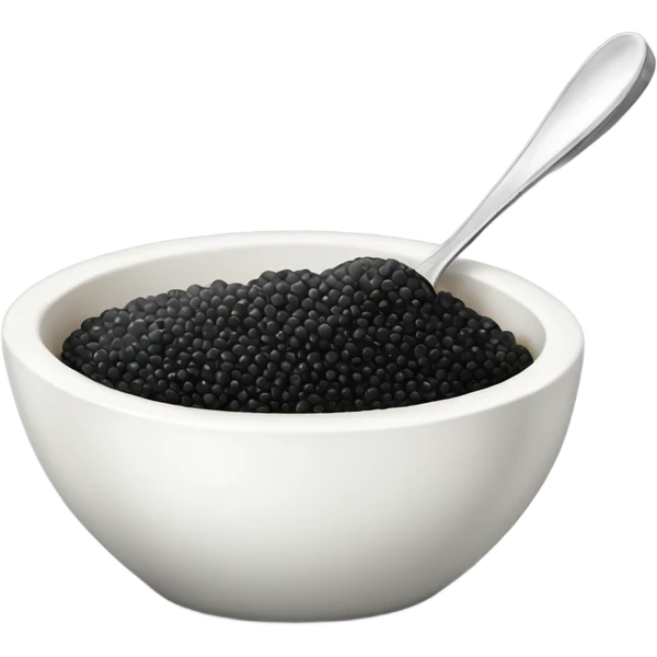 Caviar in a cute white bowl with a spoon emoji