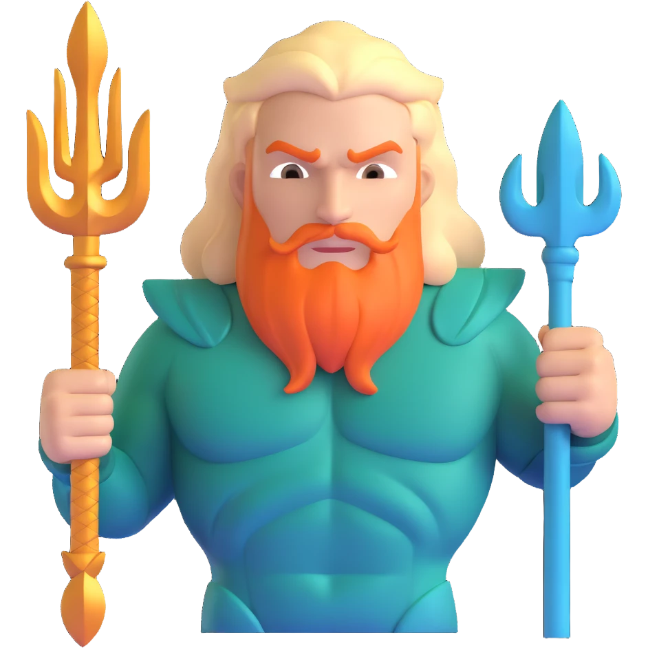 Jason Momoa as Aquaman with trident emoji