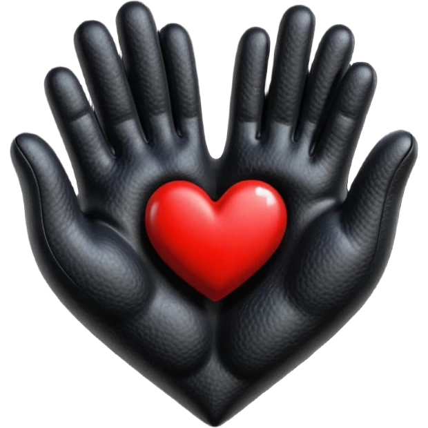 goth themed heart with a dark velvet glove emoji
