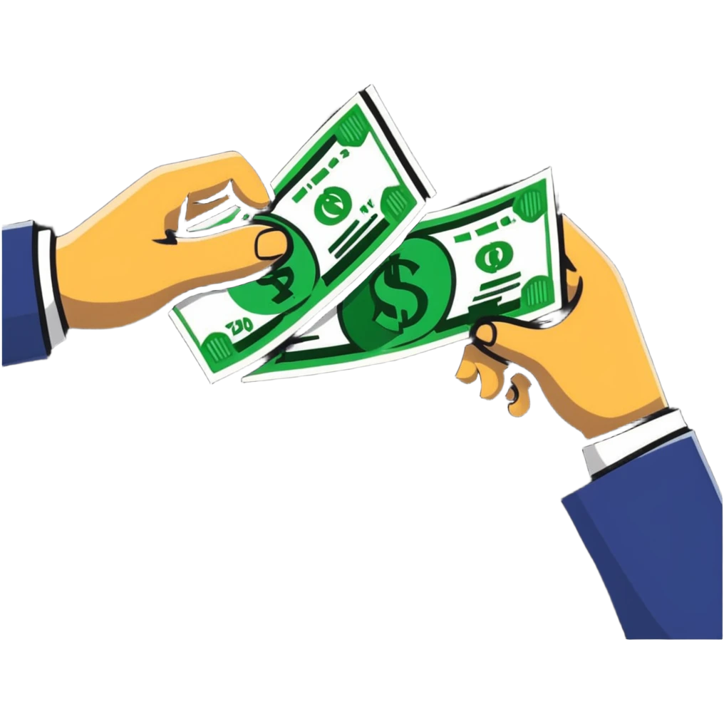 person giving money to another person emoji